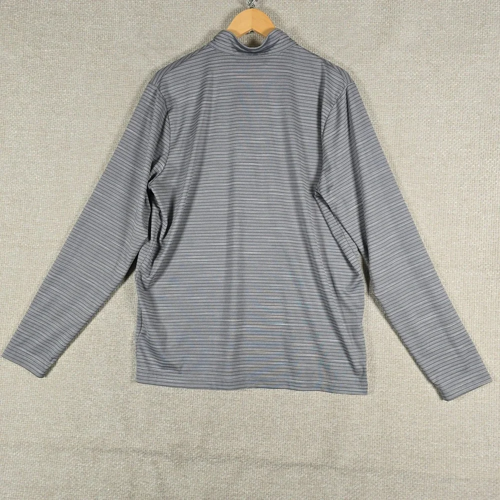 Antigua Green Bay Packers Mens Large Grey Striped Quarter Zip‎ Pullover NFL